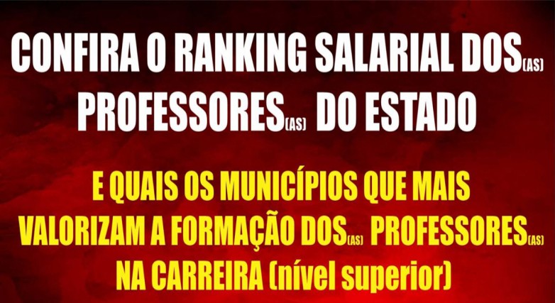 Divulgado ranking salarial dos(das) professores(as) do Estado
