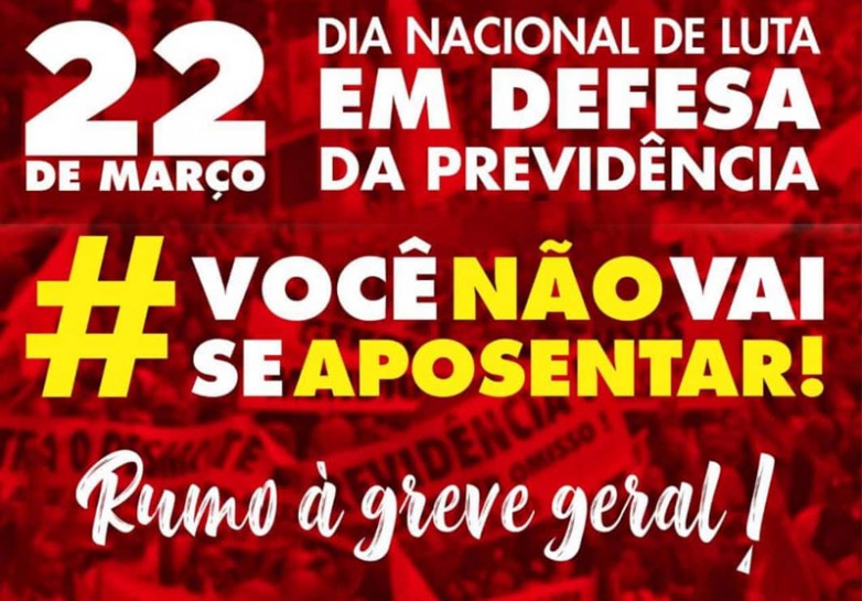 SIMTED Aquidauana adere Greve Geral contra a Reforma da Previdência no dia 22